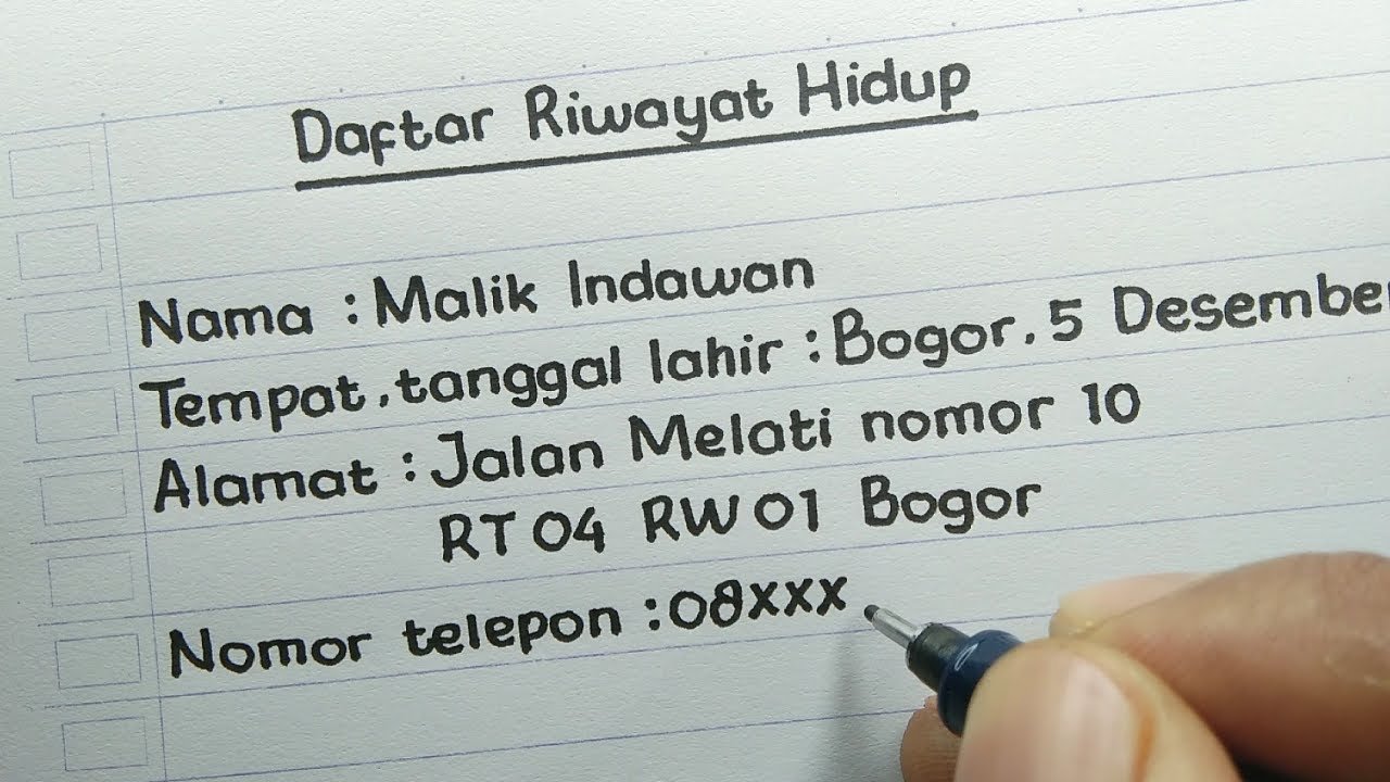 Cara Membuat Daftar Riwayat Hidup 